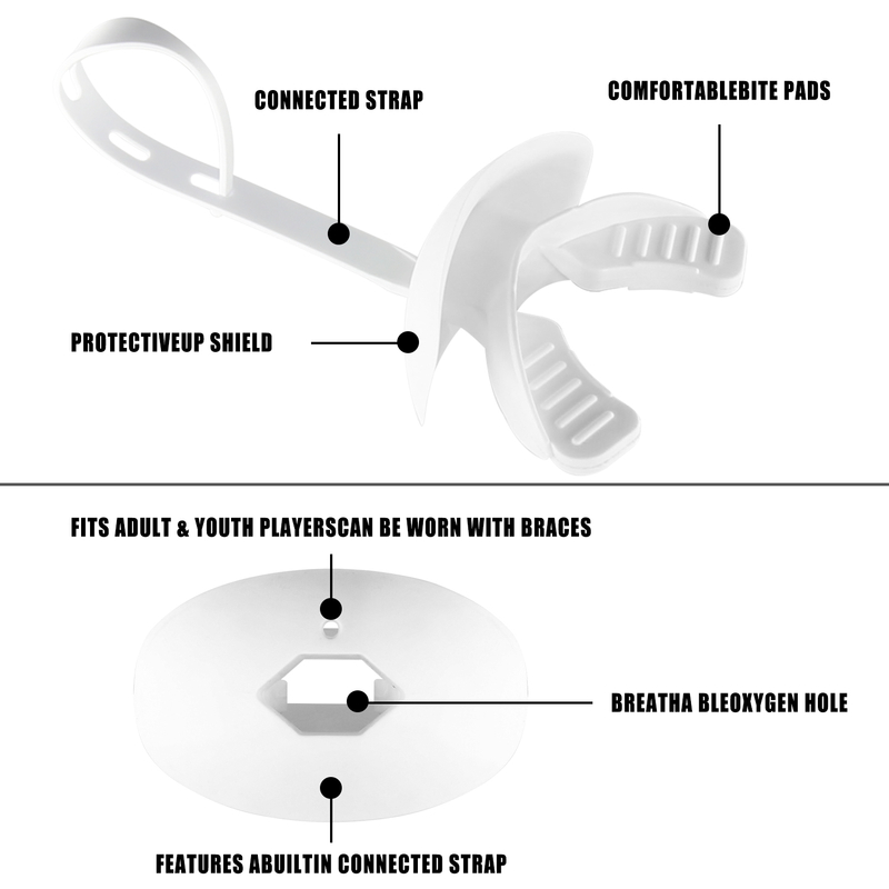 White Moldable Adult American Football Mouth Guard