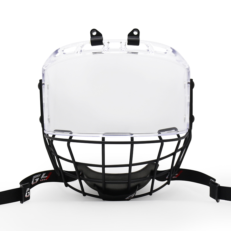 Black Practice Ice Hockey Cage With Face Shield