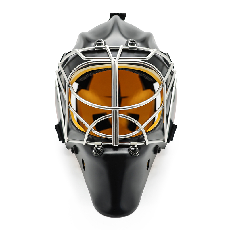 White Steel Safety Protective Ice Hockey Goalie Helmet