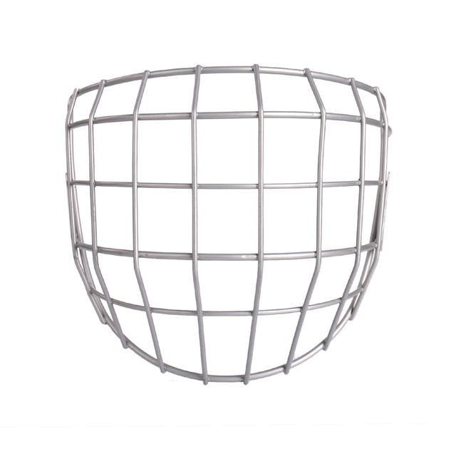 Silver Helmet Ice Hockey Cage With Face Shield