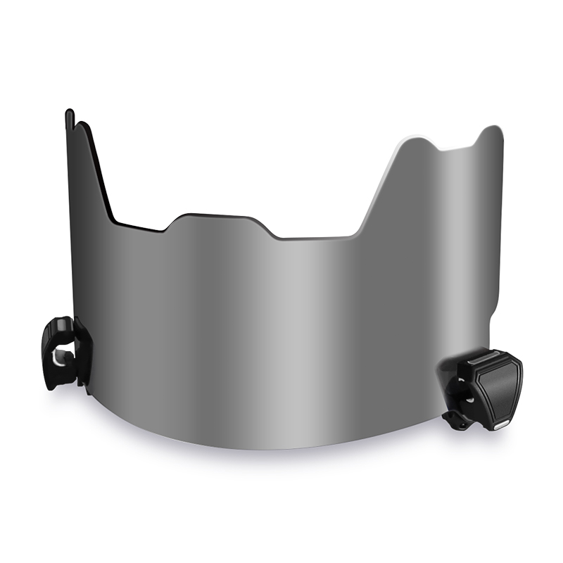 Premium sports visor showing anti-fog and anti-scratch technology